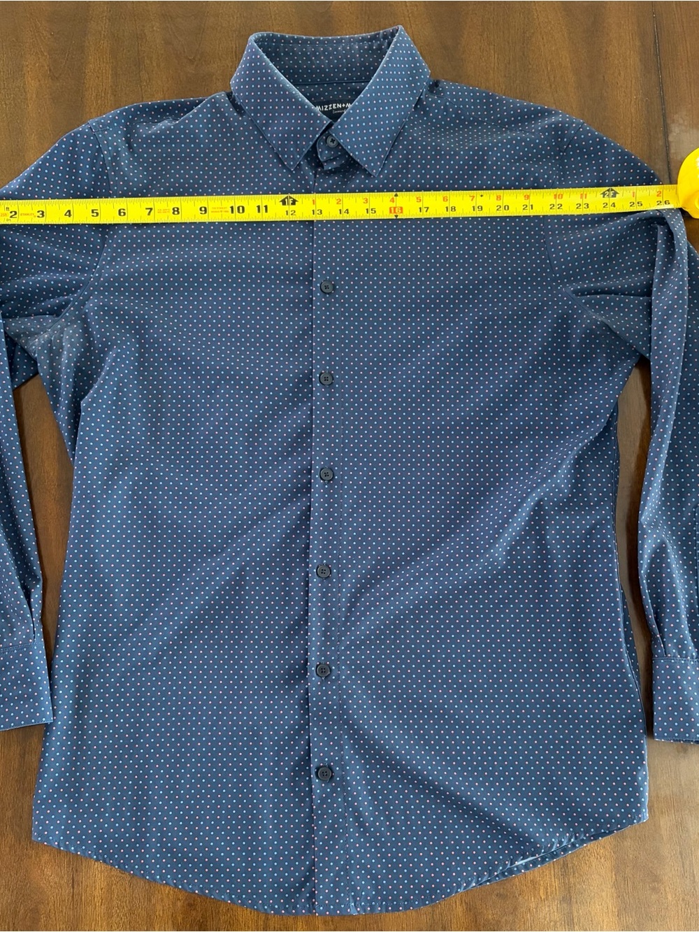 Mizzen+Main Navy Tiny White Dot Dress Shirt